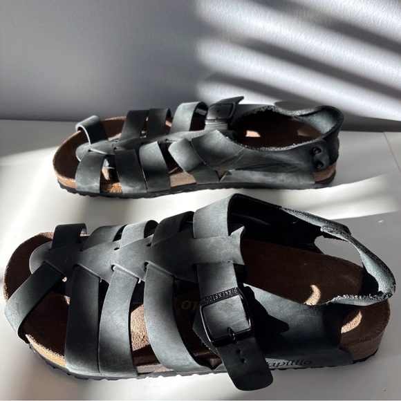 Birkenstock Papillio Phoenix Black Leather Fisherman Sandal Size 12 NWOT main image 4